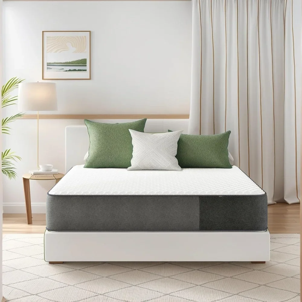 Queen Mattress,Breathable 6-inch memory sponge mattress for sleep support and stress relief, medium hardness,Queen Mattress.