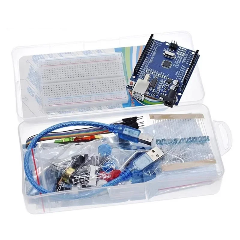 

Well Made-For UNO R3 Development Board 400 Hole Kit Switch Breadboard Sensor Obstacle Avoidance Module LED Lights Loose Accessor