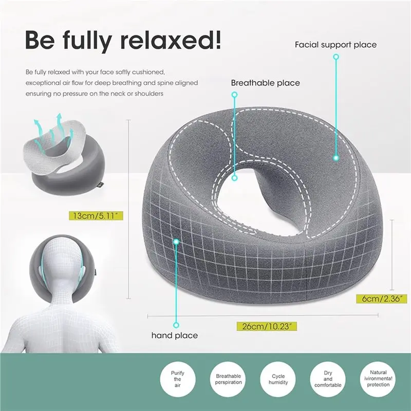ABIT 2X Face Down Pillow Massage Pillow For Bed Headrest Prone Down Sleeping,BBL Pillow After Surgery Post Eye Surgery