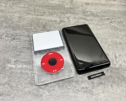 lucency plastic front black metal back housing case red click wheel black button for iPod 5th gen video 30gb 60gb 80gb