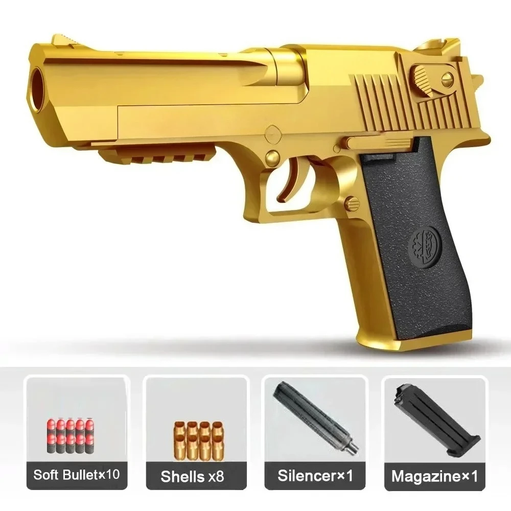 W APowerful Desert Eagle Toy Gun Shell EjectionAirsoft Pistol Soft Foam Bullet Outdoor CS Wapen voor schietspel Verjaardagscadeau