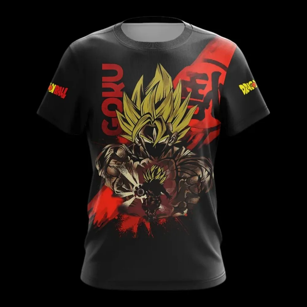 

Bandai Dragon Ball Z Saiyan Goku Kamehameha Anime Allover Print Adult Kids Athleisure T-Shirt Summer Quick-dry Soft Lightweight