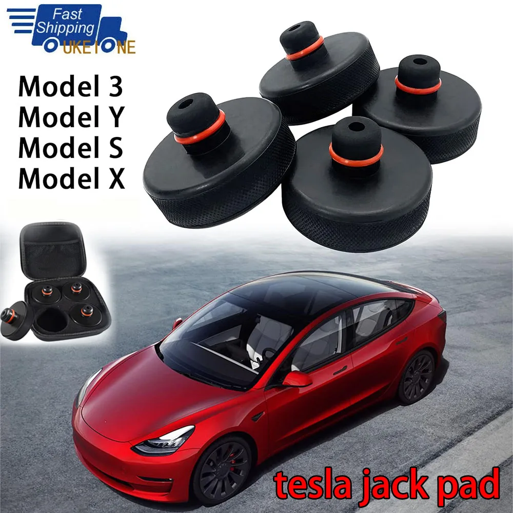 Lifting Jack Pad for Tesla Model 3/S/X/Y Adapter Tool with Storage Case (Protects Battery & Chassis) (4 Packs) Car Accessories