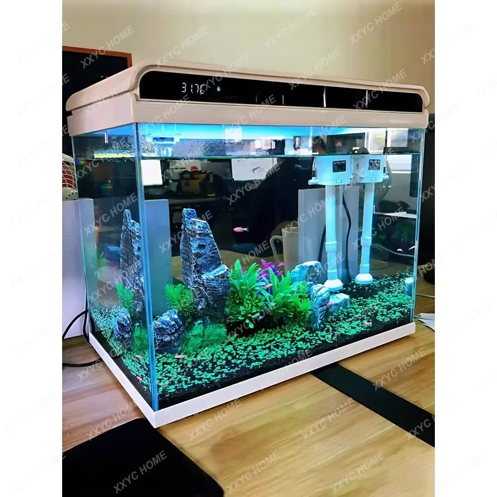 

Super White Glass Small Fish Tank Living Room Small Desktop Home Aquarium Ecological Change Water Fish Globe fish tanks