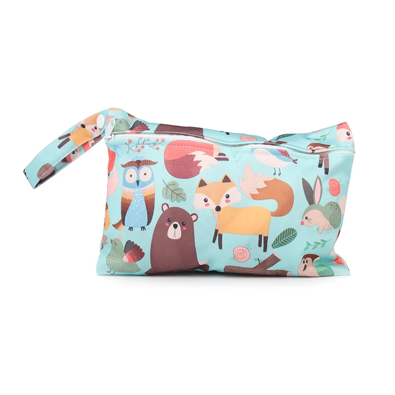 Mini Travel Wet Bag For Baby Nappies Menstrual Pads Zippered Single Pocket Nappy Wetbag Waterproof PUL Maternity Diaper Bag