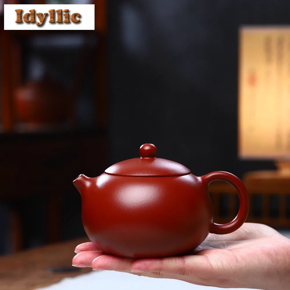 

220ml High-end Yixing Purple Clay Teapots Handmade Xishi Pot Raw Ore Dahongpao Mud Kettle With Filter Zisha Tea Set Teaware Gift