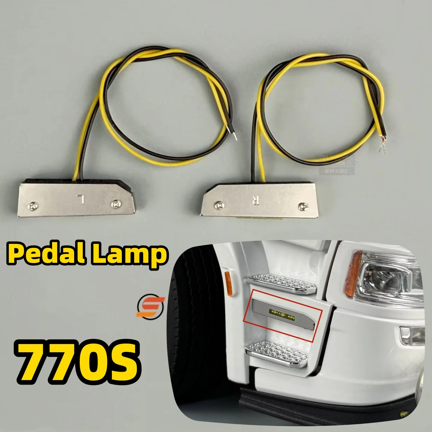 

770S Pedal Lamp LED Width Indicator Light Foot Socket Light Simulation For 1/14 Tamiya RC SCANIA 56368 56371 Remote Control Toy