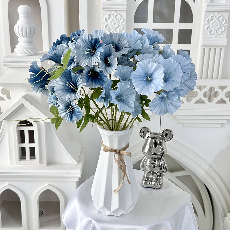 1 Bouquet Artificial Flowers Morning Glory Room Home Garden Decoration Fake Flowers for Christmas Wedding New Year Decor