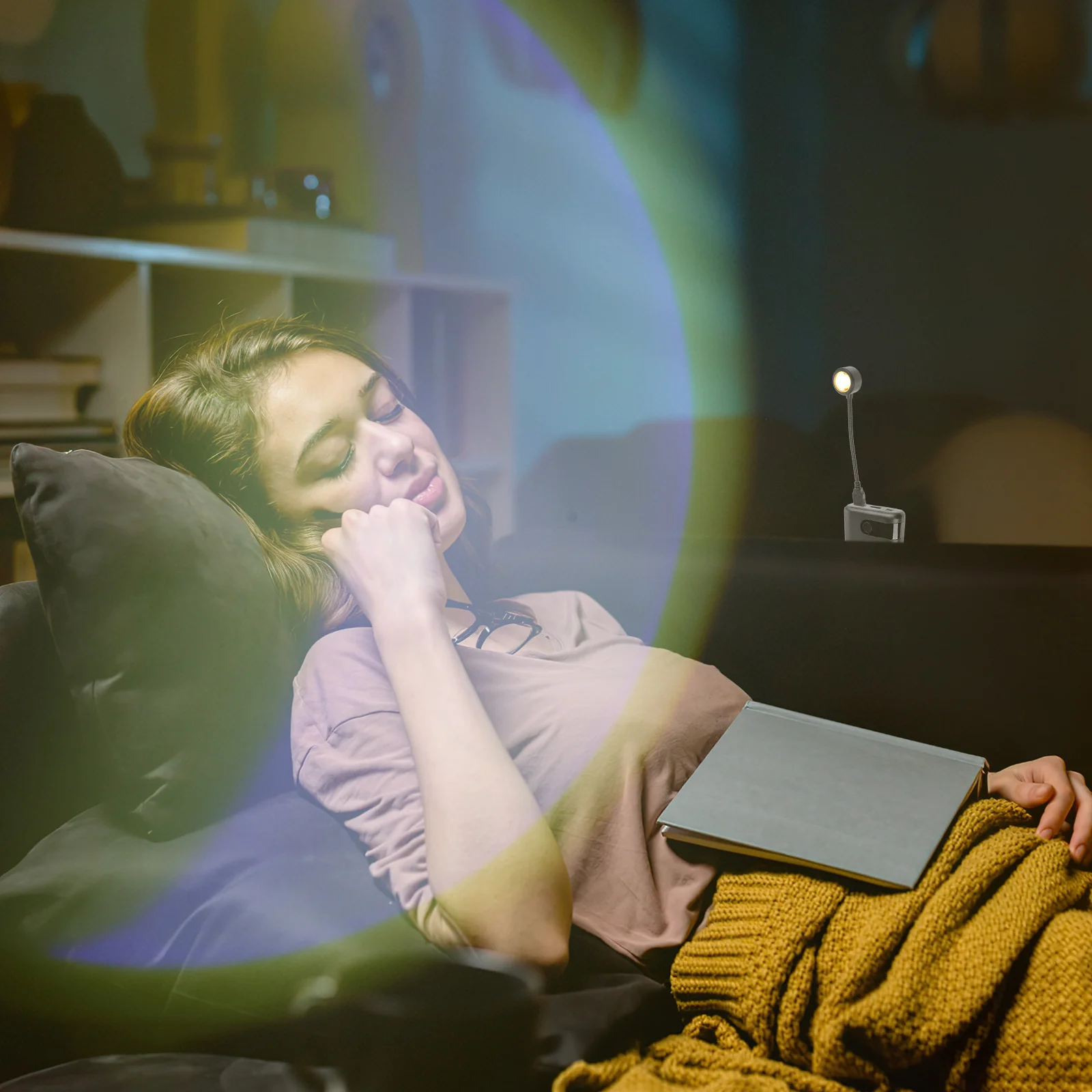 2Pcs Sunset Projection Lamp USB Powered Night Light Home Decor Romantic LED Room Atmosphere Light Bedroom Projector Lamp