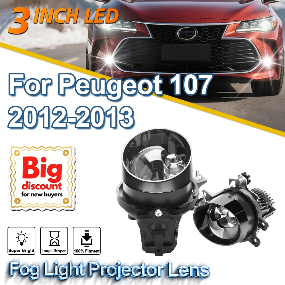 

ROADSUN 3.0 Inch BI Hi-lo Beam Fog Light Projector Lens Assembly LED Fog Lamp Bulb Car Accessories For Peugeot 107 2012-2013