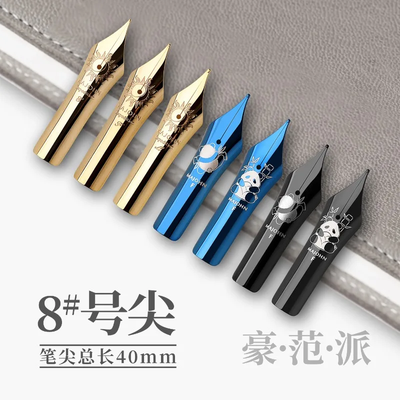 

MAJOHN 8 # 40 Type Fountain Pen Tip Set Gold-plated Black and Blue BOCK Glossy Large Ming Tip Suitable for P139 \ P140