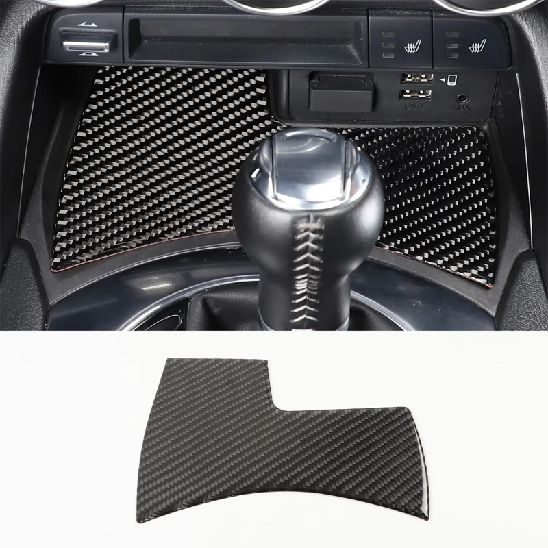 

cheya Soft Carbon Fiber Car Central Control Storage Box Slot Mat for Mazda MX-5 2016+ Interior Accessories 1 Pcs LHD