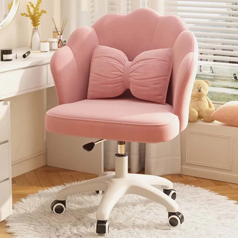 Supporto per sedia da ufficio con braccioli in velluto, girevole, pigra, comoda sedia per computer, design carino e moderno, mobili da salone Sillas De Oficina