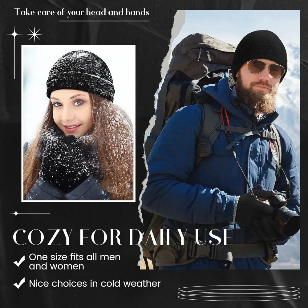 مجموعة بيني وقفازات شتوية، 96 قطعة كبيرة، إكسسوارات الطقس البارد للجنسين للرجال والنساء، مثالية للمساعدة بدون منزل