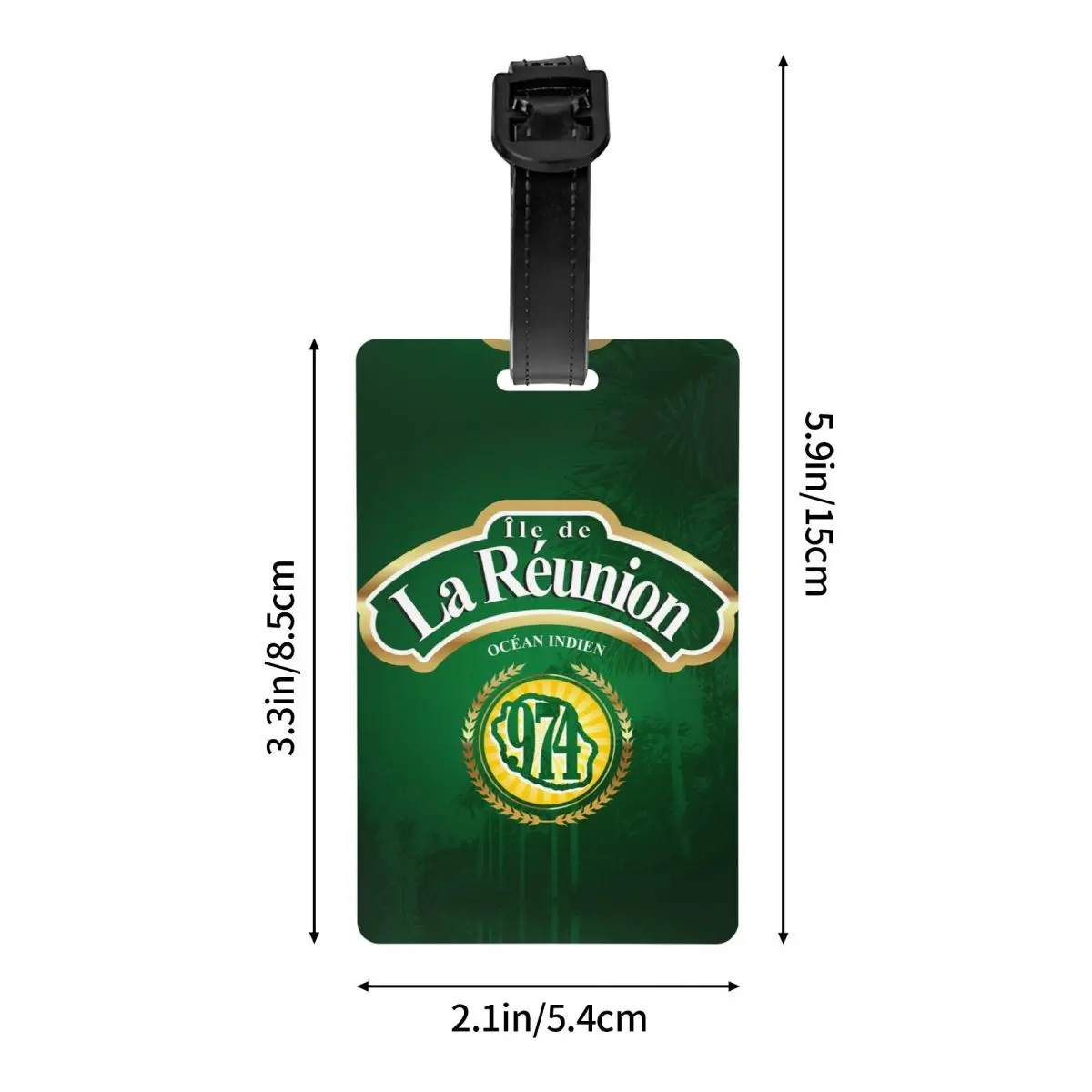 974 Reunion Island Luggage Tag for Travel Suitcase Margouillat Isle Beach Indian Ocean Privacy Cover ID Label