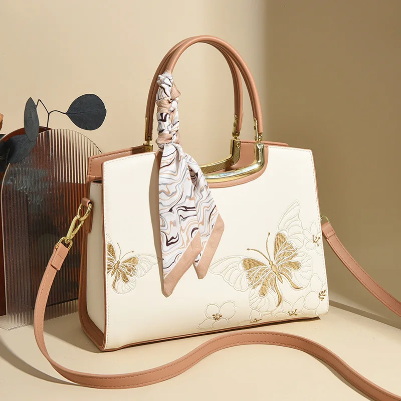 

Embroidered Tote Spacious Shoulder Purse for Women Fashion Top Handle Bag Luxe Day-to-Night Tote Large Capacity Crossbody Bag​