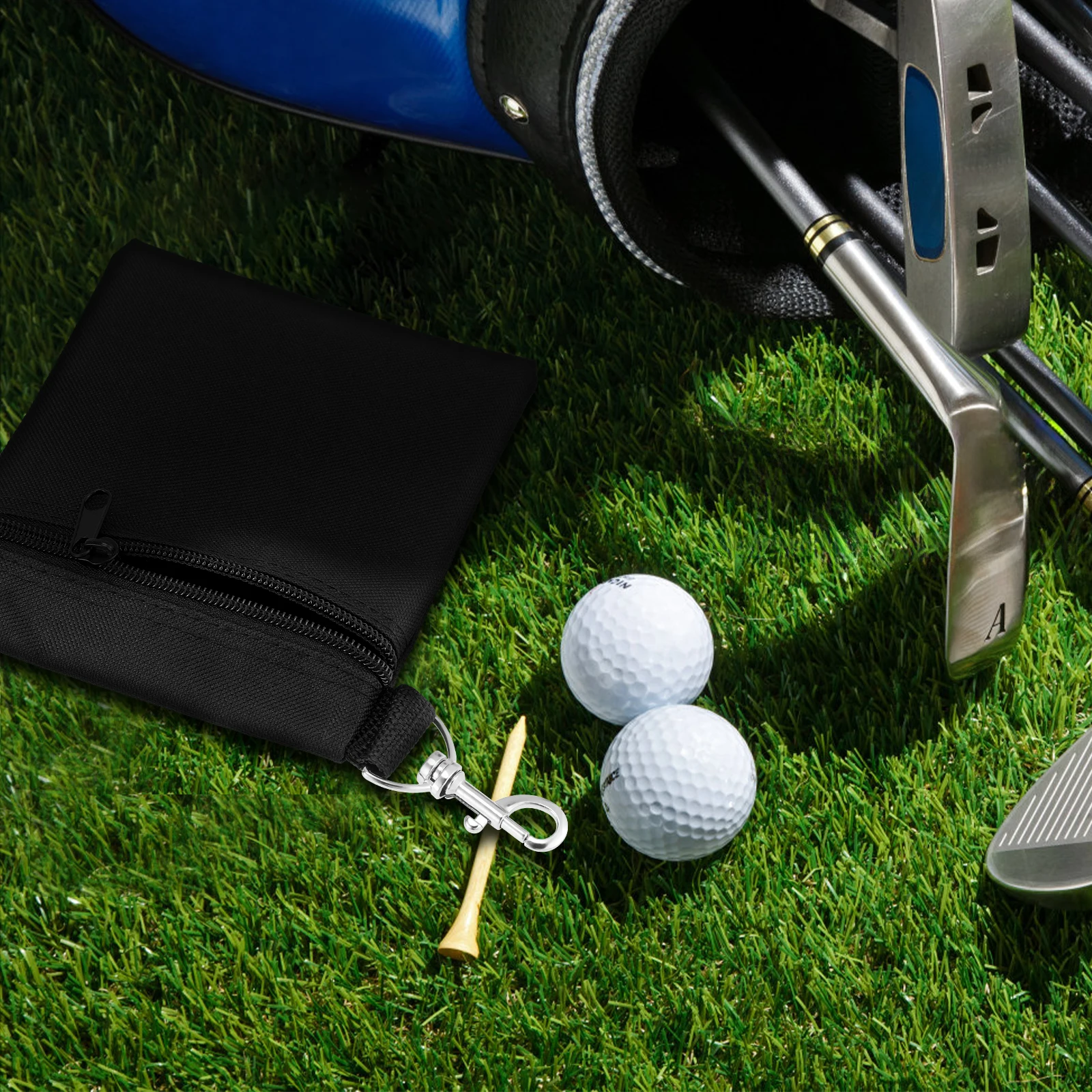 

3Pcs Golf Tee Bag Heavy Duty Zipper Closure Pouch for Men Women Golfers Compact Travel Case for Course Driving Range Practice