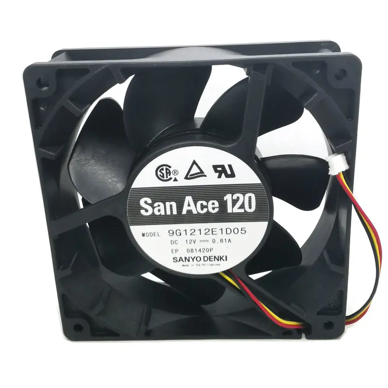 9G1212E1D05 12038 12V 0.61A 120*120*38MM 12CM  3 Lines cooling  fan