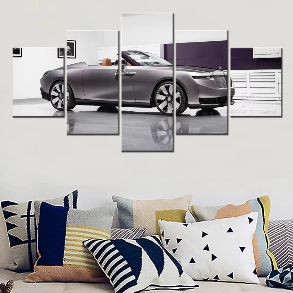5 Pieces Vechile Canvas Poster Painting Sports Cars Home Decor Modular Picture For Living Room No Frame