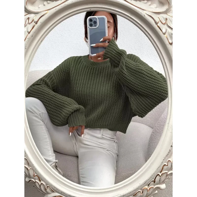 

Crew Neck Knit Sweater G 83077 round Neck Knitted Sweater Women's Fashion Spring Collection Comfortable Fit Casual Wear