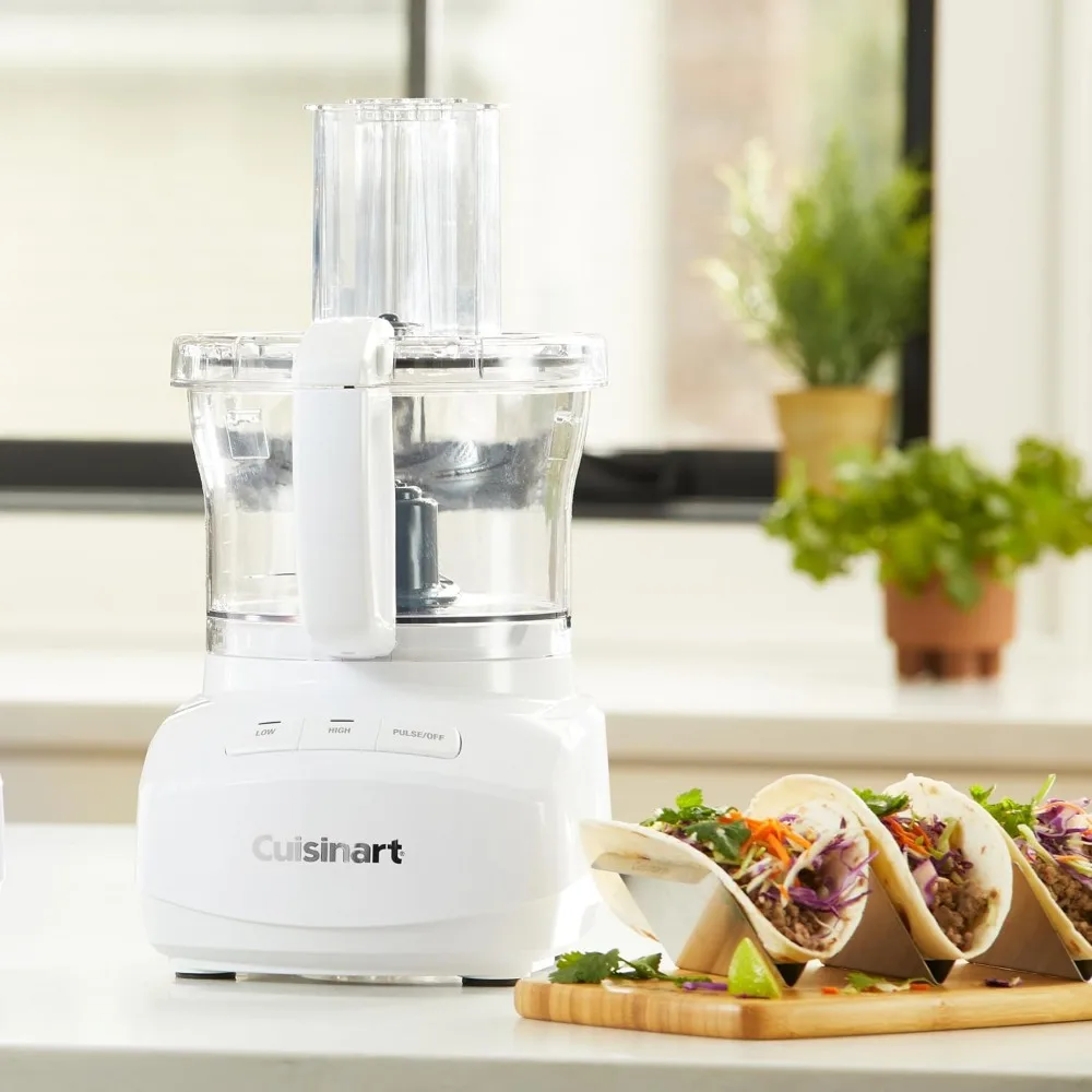 Robot culinaire à rajeunissement continu avec lame universelle, disque de déchiquetage et de tranchage réversible fin et moyen, 9 tasses