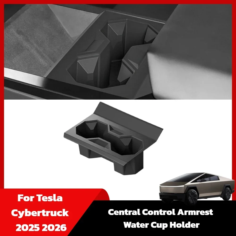 For Tesla Cybertruck 2025 Central Control Water Cup Holder Insert Silicone Drink Organizer Holder Interior Upgrade Accessories