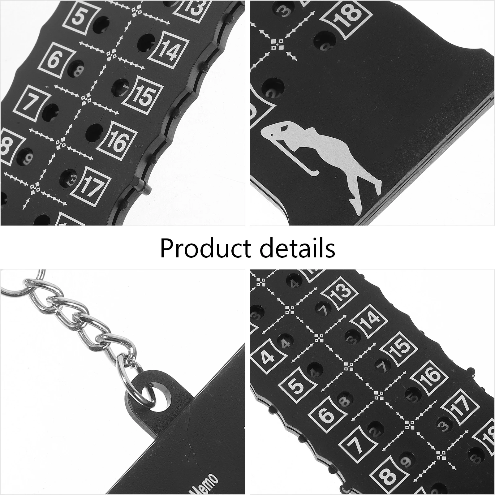 جولف النتيجة عداد 18 ثقوب أسود 155x60x5 مللي متر سلسلة معدنية السكتة الدماغية النار حارس المدمجة صالح جيب لاستخدام دورة تتبع