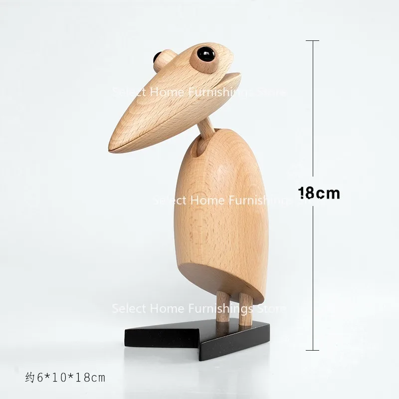Suitable for Gifts Woodpecker Solid Wood Office Desktop Wooden Decorations