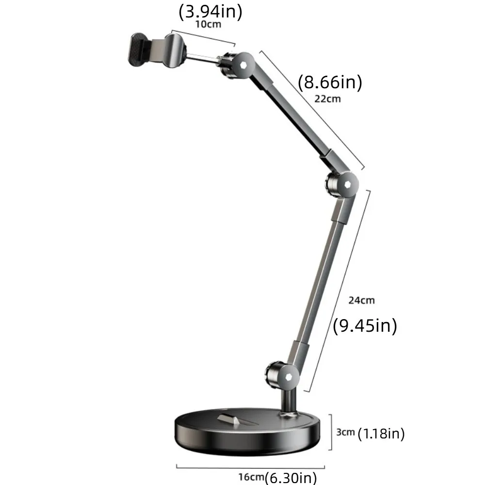 Adjustable Height Telescopic Phone Stand 360° Rotate Stable Base Tablet Stand Metal Universal Desktop Phone Holder