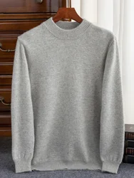 Pullover spesso da uomo in cashmere 100% maglione con collo a lupetto maglione casual solido di alta qualità maglieria in cashmere abbigliamento invernale