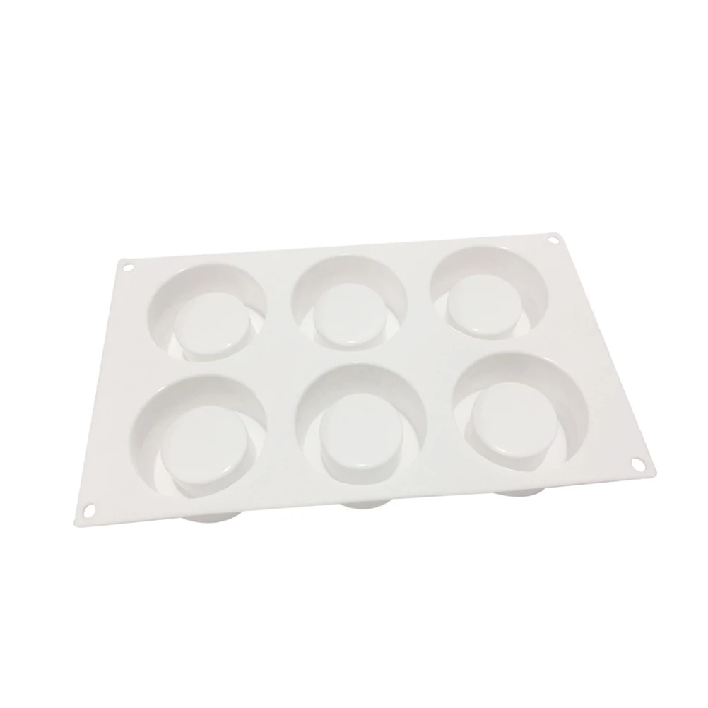 

6 Cavities Mousse Cake Mold Silicone Baking Tools Secure Nonstick Easy Release Chocolate Dessert Cupcakes Pan