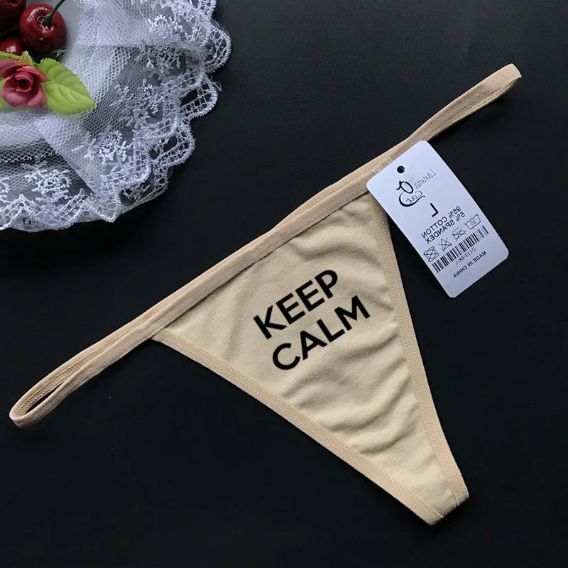 T Back Women G string Underwear Sexy Sex Funny Cotton Tback Panties For Lady Sexy T-back Underpants Printed Sexy Underwear