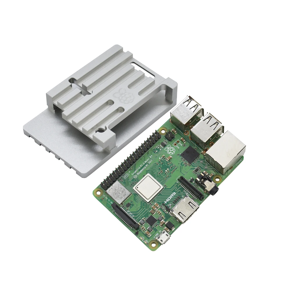 

Raspberry Pi 3 Model B+(Plus) Board+ Cnc Aluminum Case + 5V 2.5A Power Adapter with Wifi & Bluetooth Set Silver Eu Plug