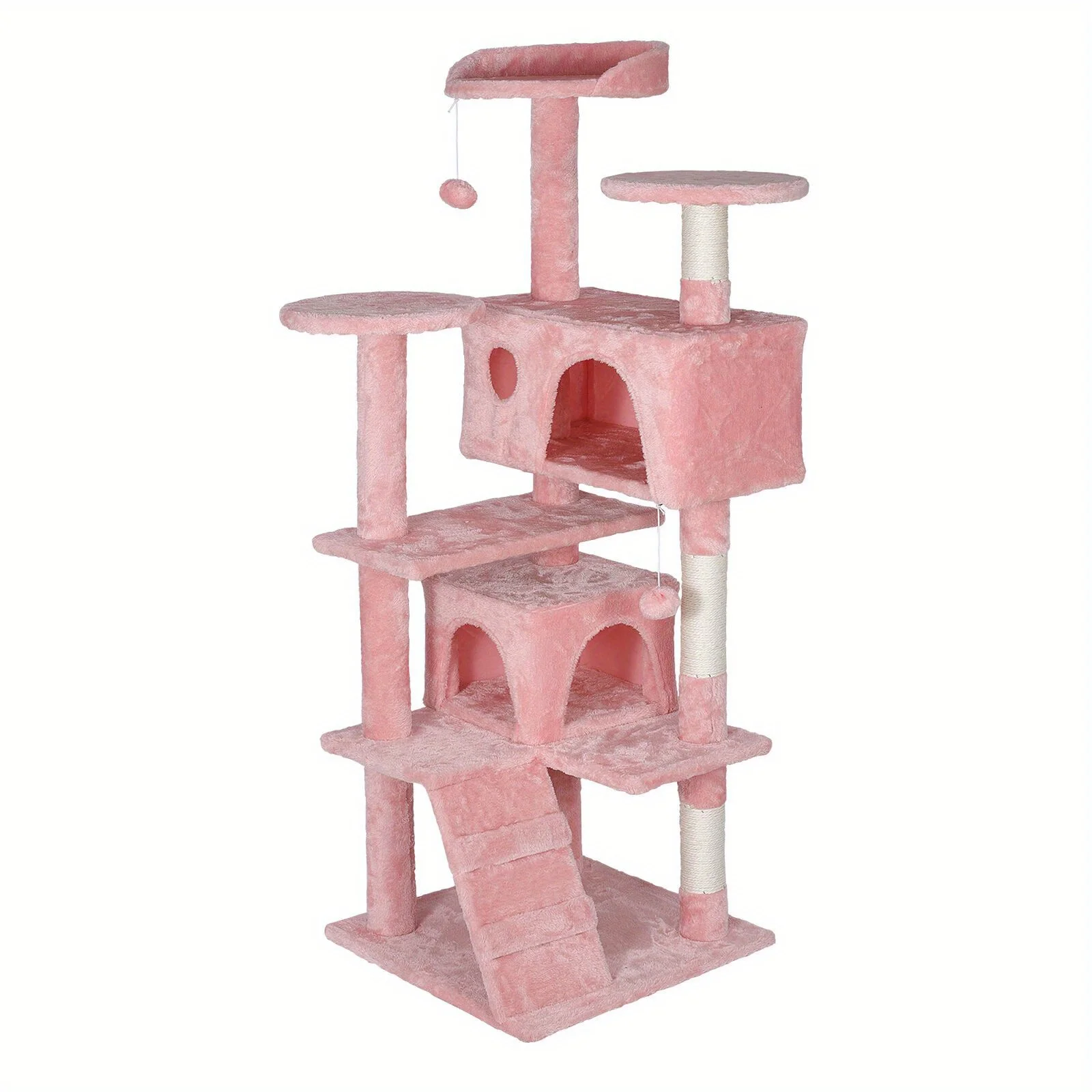 

55 Inch Pink Cat Tree Tower Condo Scrathcher Post Activity Center Playing House