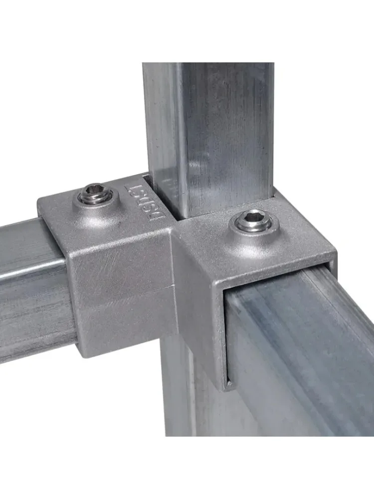 Pièce de connexion de Tube carré OD 30x30mm, coude en alliage d'aluminium, tuyau carré à trois voies, support de rangement à Joint fixe