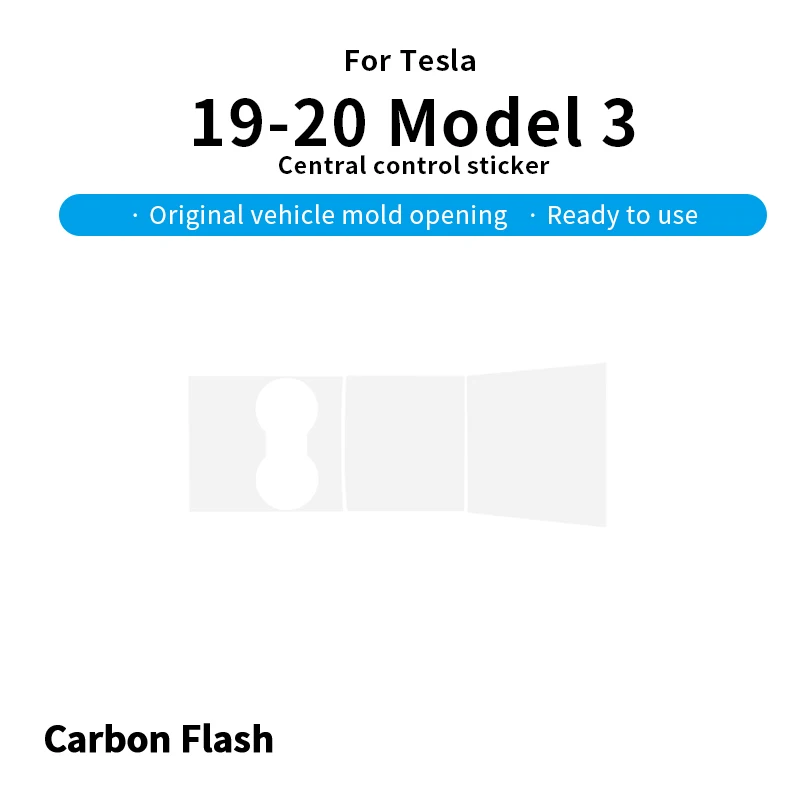 Film de protection blanc mat pour console centrale Tesla 2021-23 Model 3/Y – Autocollant de tableau de bord effet carbone