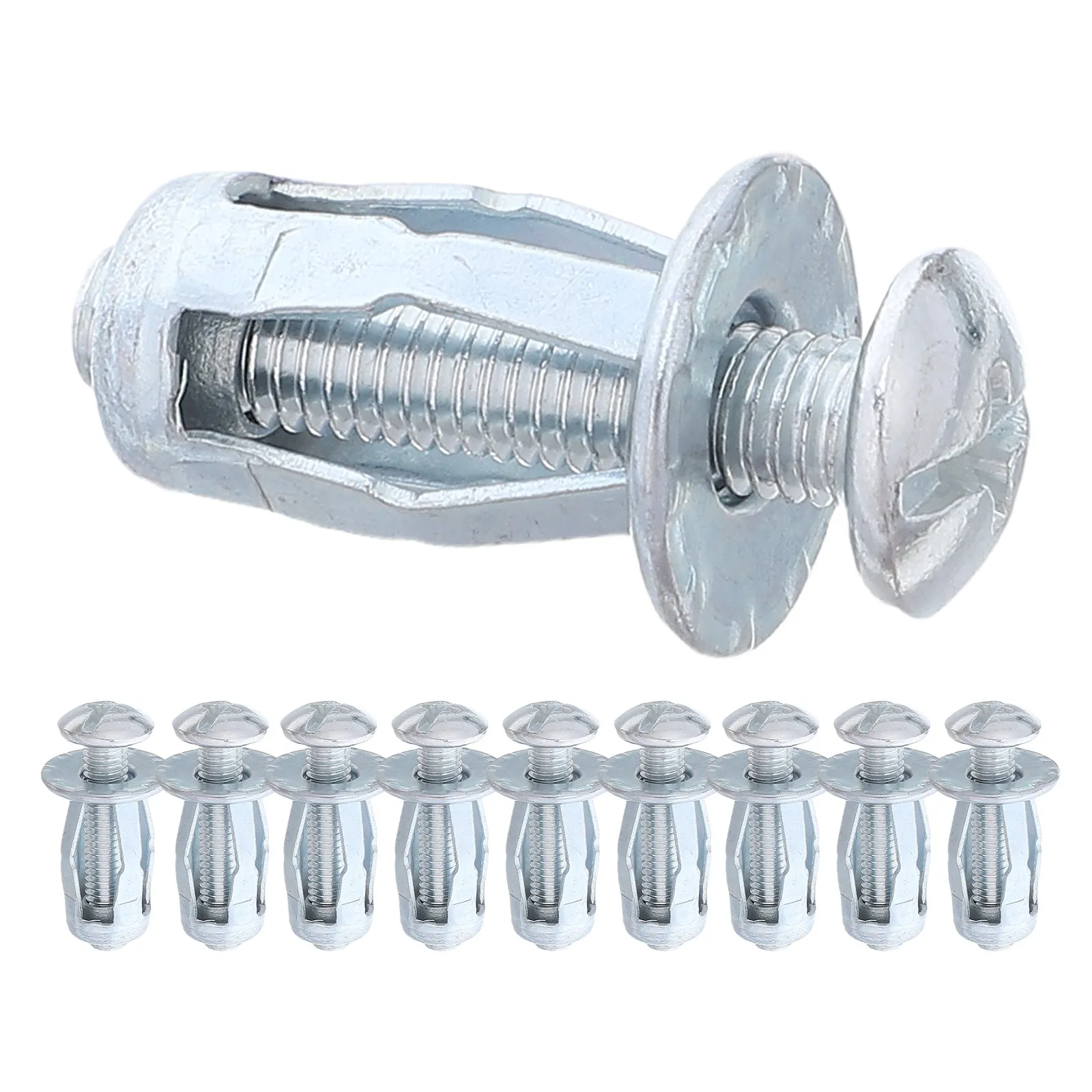 50Pcs M5 Petal Expansion Screw Nuts Carbon Steel Heavy Duty Wall Ceiling Fixing Fasteners for Drywall Concrete Gypsum Board