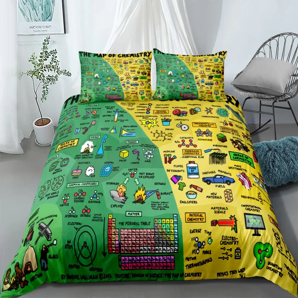 

Scientific Knowledge Duvet Cover Set UK Single Double King US Twin Full Queen Size Anime Bed Linen Set