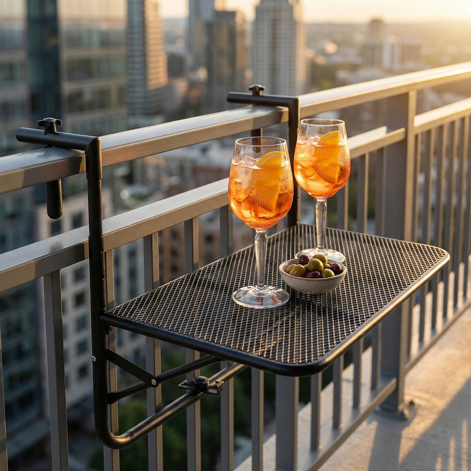 

Wrought Iron Hanging Table Folding Hanging Learning Table Adjustable Height Patio Bar Table for Patio Space-Saving Furniture