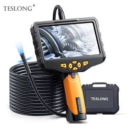 Teslong Triple-Lens Borescopes Inspection Camera, NTS300 5 Inch Screen Industrial Endoscope for Car, Home, Wall, Pipe (16.5FT)