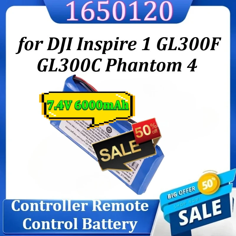 

Controller Remote Control Battery 1650120 7.4V 6000mAh 2S1P for DJI Inspire 1 GL300F GL300C Phantom 4