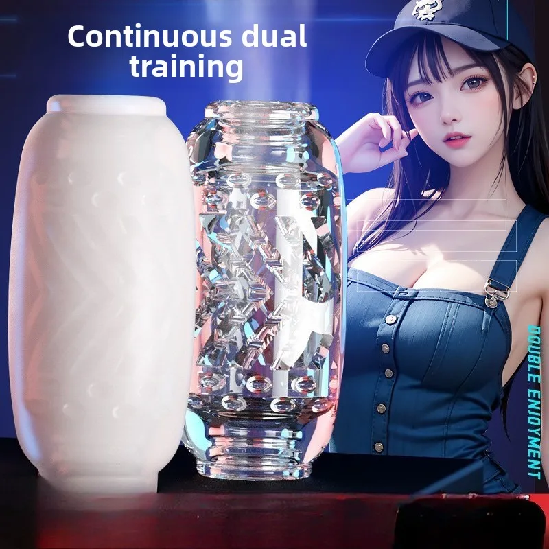 Silk Stocking Transparent Through Trainer Silk Cool Exercise Airplane Cup Men's Masturbator Egg Sex Products sex machine for men