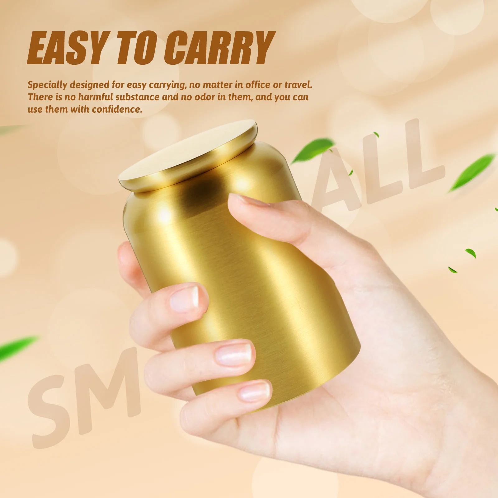 Copper Tea Canister Tea Pot Snacks Container Jar Coffee Storage Jar Airtight Sealed Tank Copper Bean Storage Tank Holder