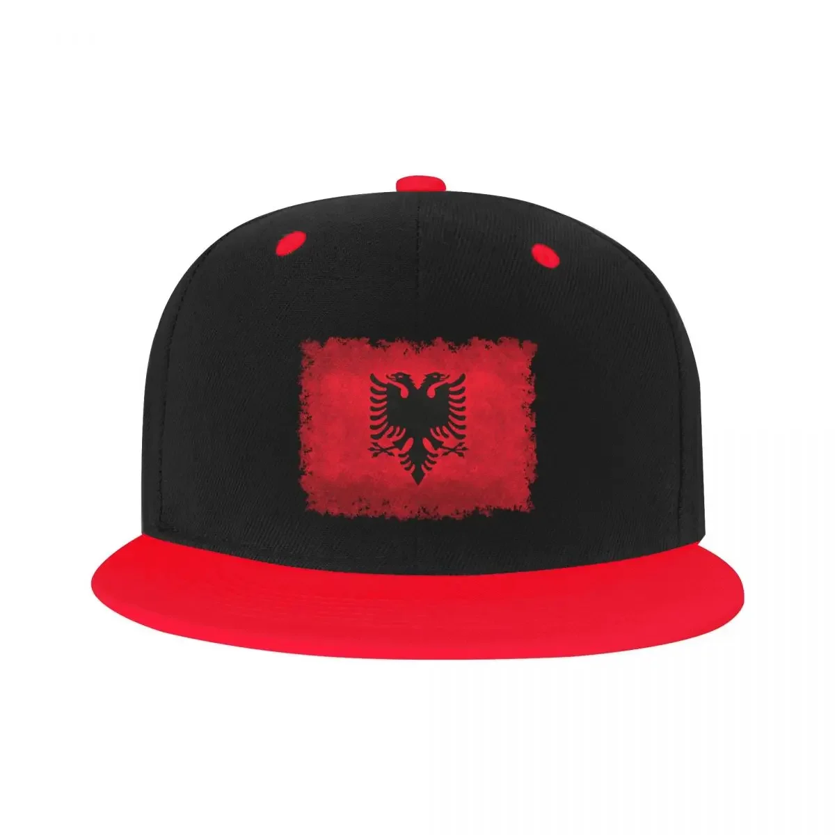 Punk Albańska flaga z podartymi krawędziami Hip Hop Czapka z daszkiem Lato Patriotyczna Albania Miłość Płaska deskorolka Snapback Czapka taty