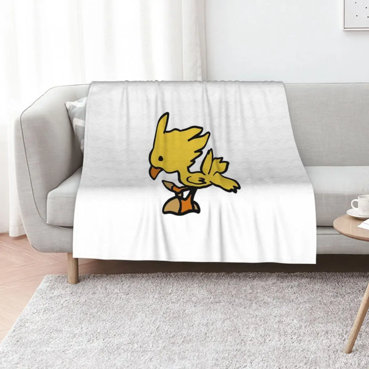 

Kawaii Chocobo Throw Blanket Furrys Luxury Bed linens Sofas Blankets
