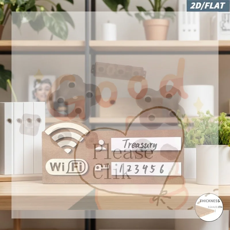 2D Wooden WiFi Password Display Sign With Erasable Board And Rustic Look Perfect For Home Office Cafe Guesthouse Rental Spaces
