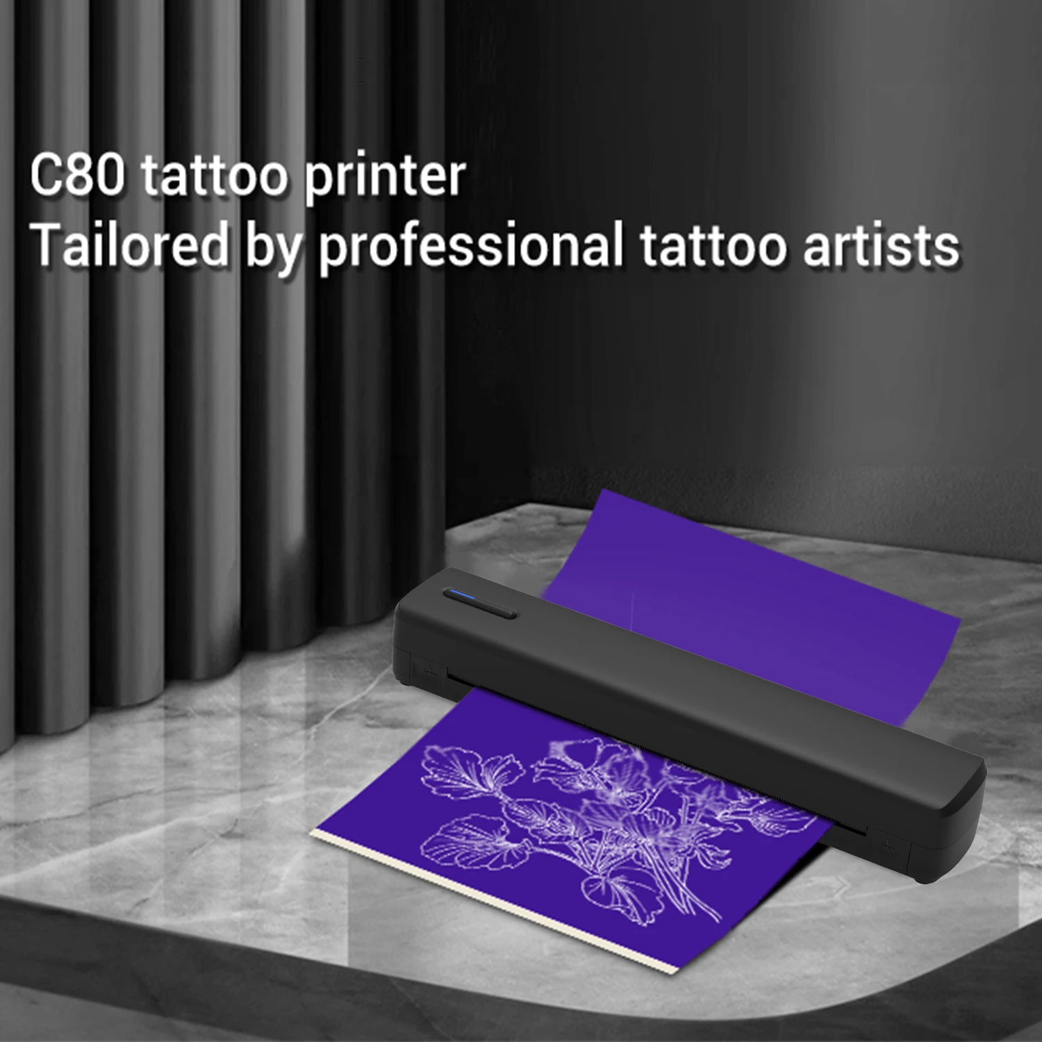 

Portable Printer Thermal Tattoo Stenci， PDF Word Office Printer， A4 Wireless Transfer Bluetooth ， Use SmartPhone