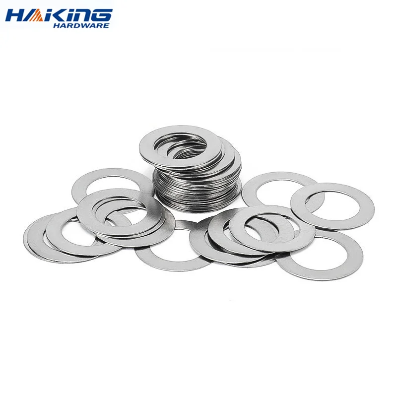 

20pcs/lot 304 Stainless Steel Ultra Thin Flat Washer M3 M4 M5 M6 M8 M10 M12 M14 Adjusting Shim Plain Gasket 0.1/ 0.2/ 0.3mm