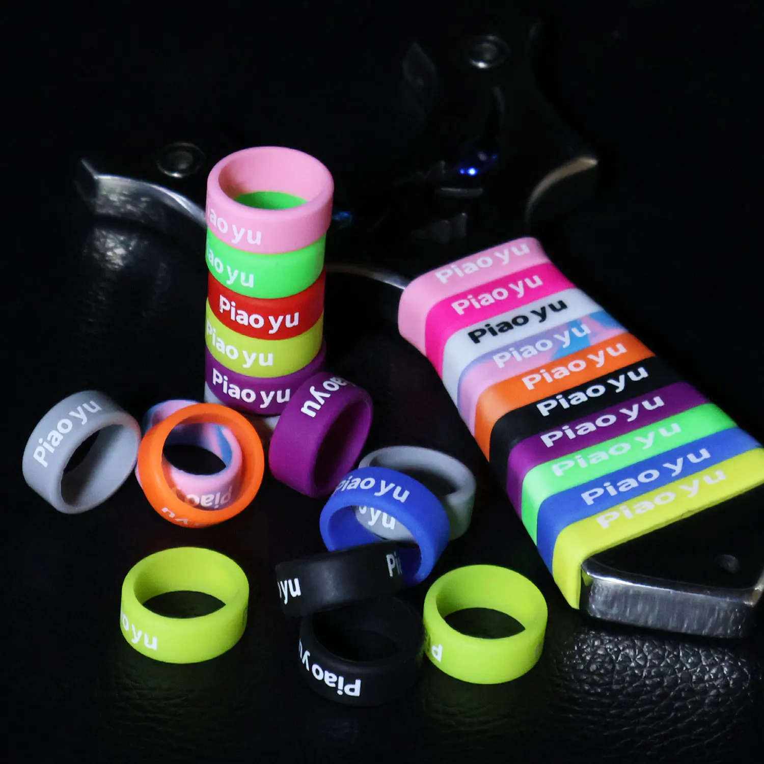 13mm/20mm 20PCS Schutzhülle Silikon Ring Farbe Dekorative Ring Angelrute Schleuder Anti-slip O-ring griff Band Schweiß Gürtel – Detail 5