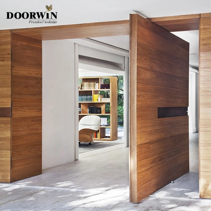 Customized Contemporary Solid Wood Door Entry Main Entrance Wooden Doors Front Doors For Houses Modern Exterior Main